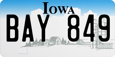 IA license plate BAY849
