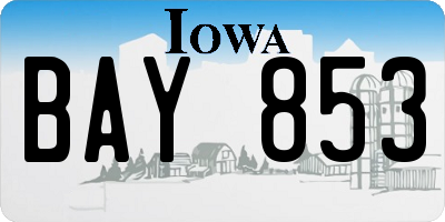 IA license plate BAY853