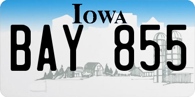 IA license plate BAY855