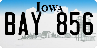 IA license plate BAY856