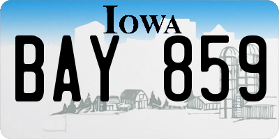 IA license plate BAY859