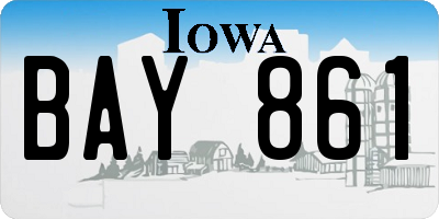 IA license plate BAY861