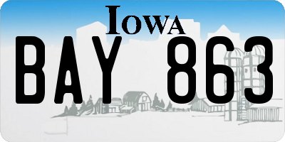 IA license plate BAY863