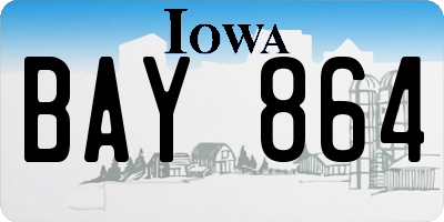 IA license plate BAY864