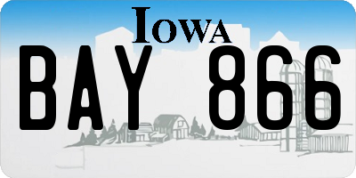 IA license plate BAY866