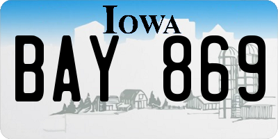 IA license plate BAY869
