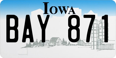 IA license plate BAY871