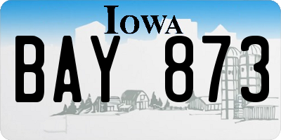 IA license plate BAY873