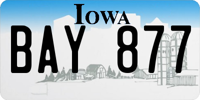 IA license plate BAY877