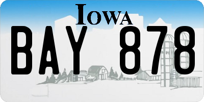 IA license plate BAY878