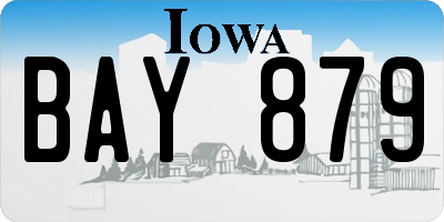 IA license plate BAY879