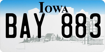 IA license plate BAY883