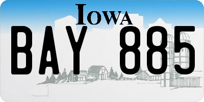 IA license plate BAY885