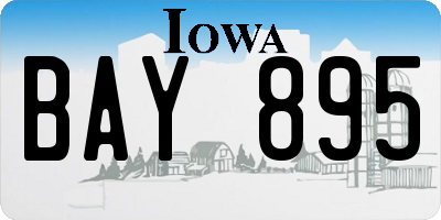 IA license plate BAY895