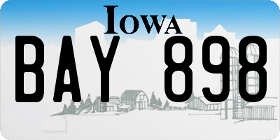 IA license plate BAY898