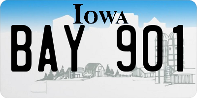 IA license plate BAY901