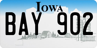 IA license plate BAY902