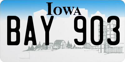 IA license plate BAY903