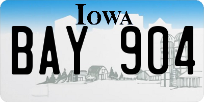 IA license plate BAY904