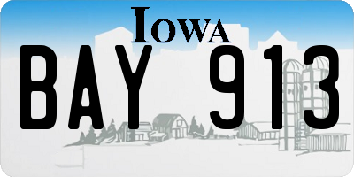 IA license plate BAY913