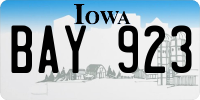 IA license plate BAY923