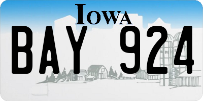 IA license plate BAY924