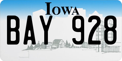 IA license plate BAY928