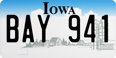 IA license plate BAY941