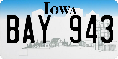 IA license plate BAY943