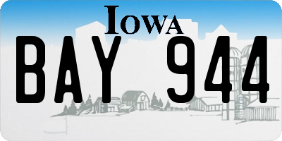 IA license plate BAY944