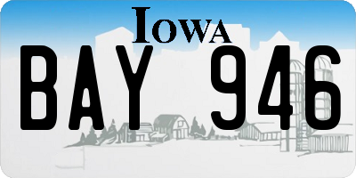 IA license plate BAY946