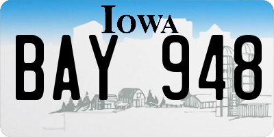 IA license plate BAY948
