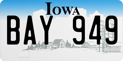 IA license plate BAY949