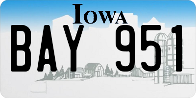 IA license plate BAY951