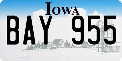 IA license plate BAY955
