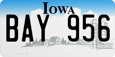 IA license plate BAY956