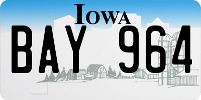 IA license plate BAY964