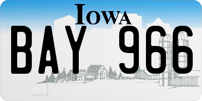 IA license plate BAY966