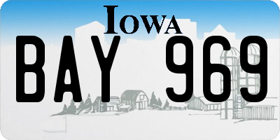 IA license plate BAY969