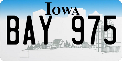 IA license plate BAY975