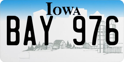 IA license plate BAY976