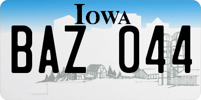 IA license plate BAZ044