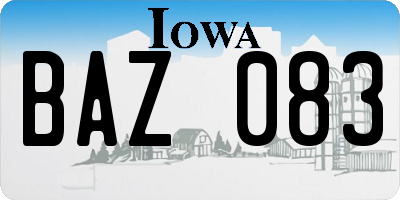 IA license plate BAZ083