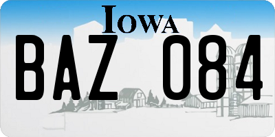 IA license plate BAZ084