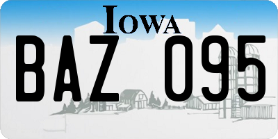 IA license plate BAZ095