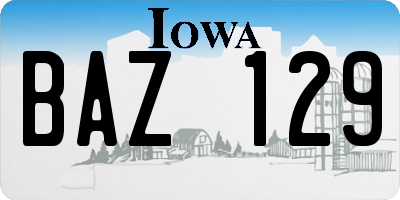 IA license plate BAZ129