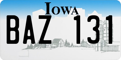 IA license plate BAZ131
