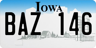 IA license plate BAZ146