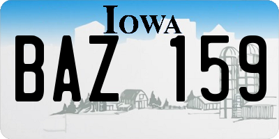 IA license plate BAZ159