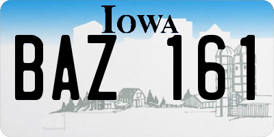 IA license plate BAZ161
